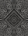 Black and White Swirl Diamond Pattern Rug