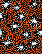 Bold Starburst Floral Pattern Rug