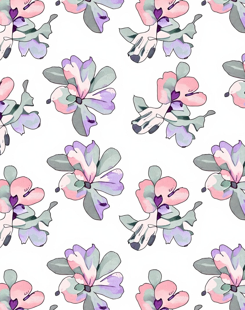 Pastel Floral Watercolor Design Rug