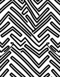 Abstract Black White Maze Pattern Rug