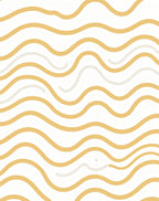 Golden Wavy Lines Abstract Pattern Rug