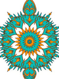 Teal Gold Intricate Mandala Design Rug