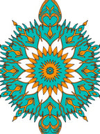 Teal Gold Intricate Mandala Design Rug