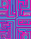 Vibrant Electric Circuit Pattern Rug