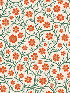 Cozy Orange Floral Vine Pattern Rug