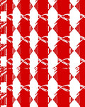 Bold Red White Geometric Pattern Rug