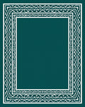 Intricate White Border Geometric Design Rug