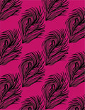 Drawn Feathers On Magenta Background Design Rug