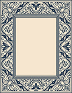 Elegant Floral Scrollwork Border Rug
