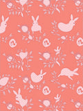 Whimsical Bunny And Floral Pattern Rug