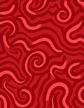 Radiant Red Swirl Pattern Rug