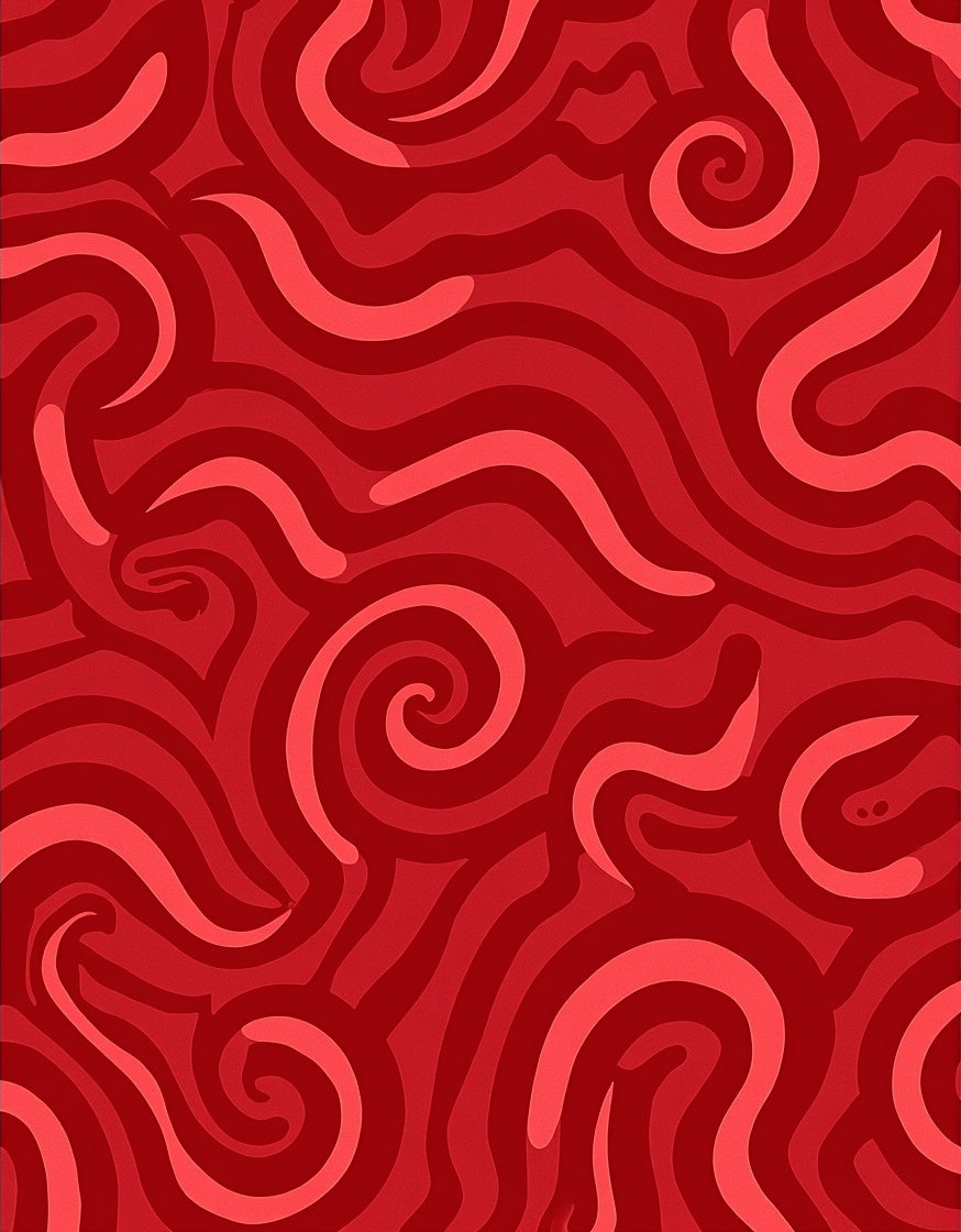 Radiant Red Swirl Pattern Rug
