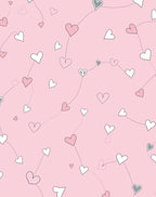 Pink Heart String Pattern Design Rug