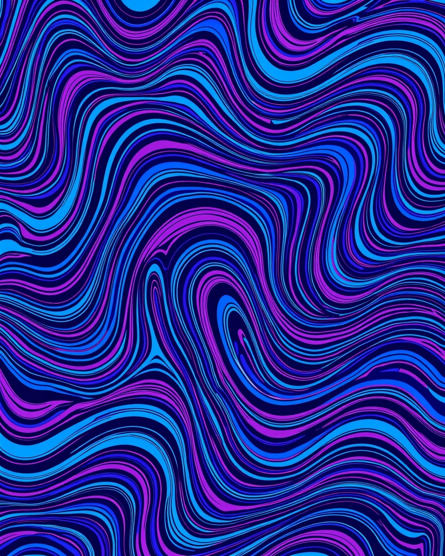 Trippy Swirl Abstract Blue-Purple Rug