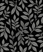 Classic Gray Leaf Pattern Rug
