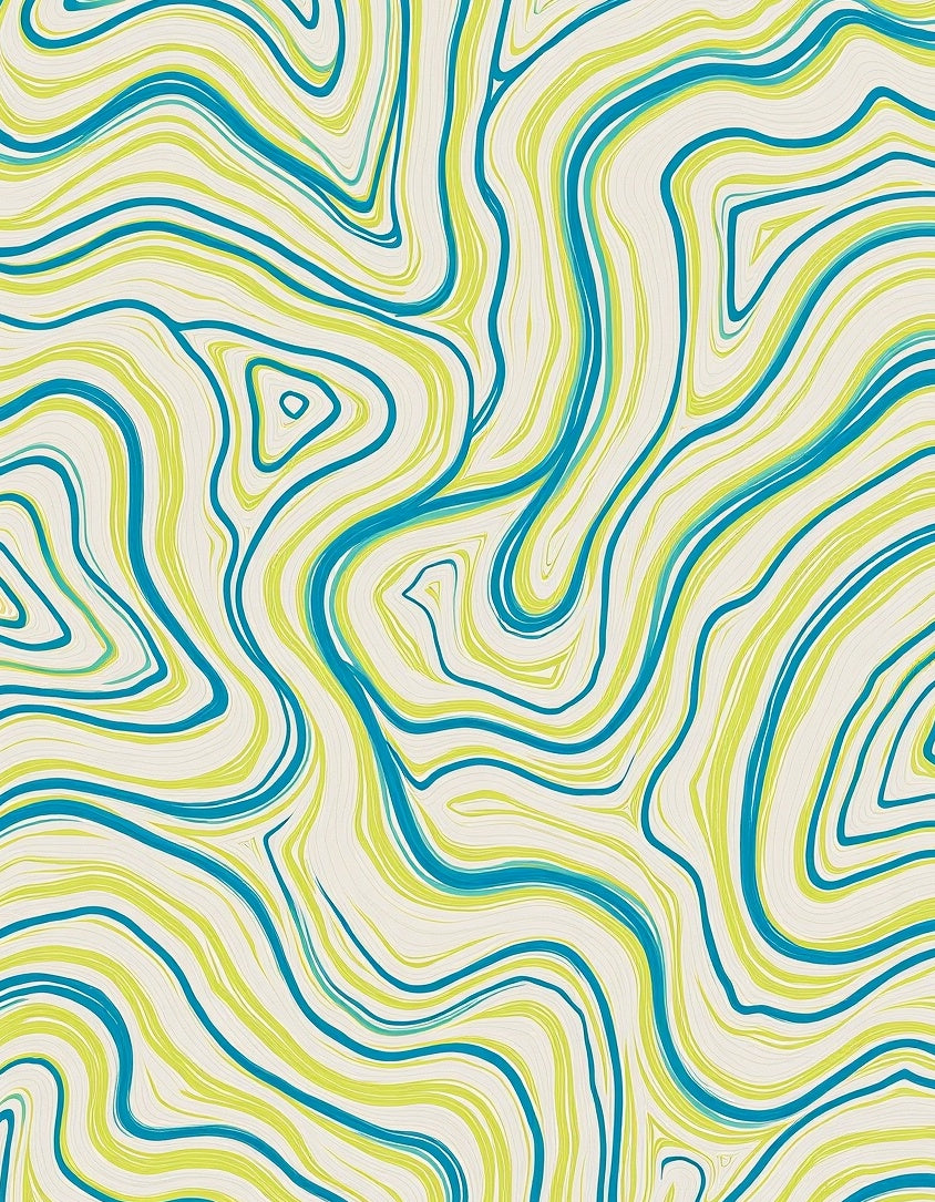 Abstract Wavy Contour Lines Rug