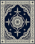 Ornate Floral Medallion Dark Design Rug