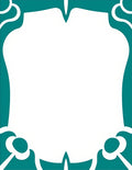 Teal Abstract Organic Border Design Rug