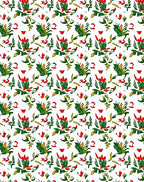 Red Green Floral Whimsy Pattern Rug
