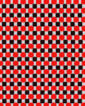 Bold Red Black Checkered Grid Rug