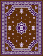 Intricate Floral Paisley Brown Purple Rug
