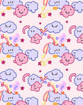 Whimsical Clouds Stars Rainbow Pattern Rug