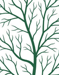 Dark Green Tree Branch Abstract Design Rug