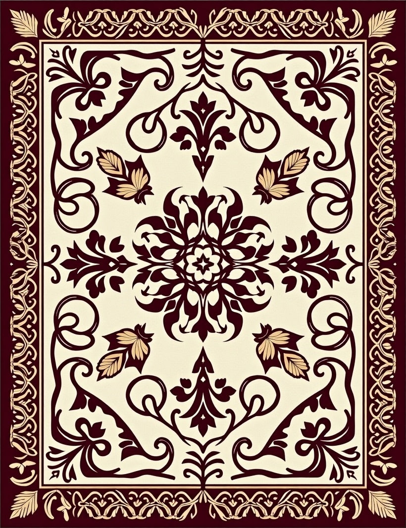 Ornate Floral Pattern Design Rug