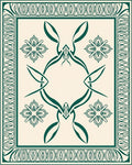 Elegant Emerald Floral Abstract Design Rug