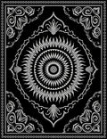 Black White Sunburst Mandala Pattern Rug