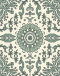 Damask Inspired Floral Scrollwork Design Rug
