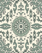 Damask Inspired Floral Scrollwork Design Rug