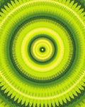 Lime Green Radial Sunburst Pattern Rug