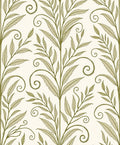 Elegant Olive Botanical Vine Pattern Rug