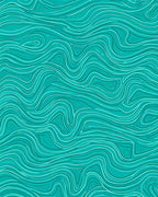 Oceanic Wavy Contour Pattern Rug
