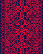 Bold Red Contemporary Geometric Motif Rug