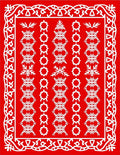 Red White Intricate Floral Pattern Rug