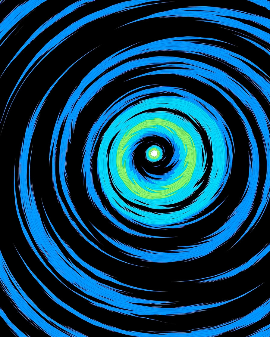 Abstract Blue Green Swirl Pattern Rug