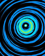 Abstract Blue Green Swirl Pattern Rug