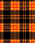 Bold Orange Red Black Plaid Design Rug