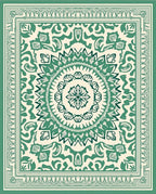 Greenery Floral medallion Pattern Rug