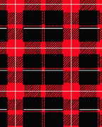 Bold Red Black Plaid Pattern Rug