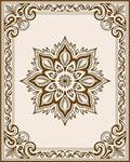 Ornate Mandala Decorative Frame Design Rug