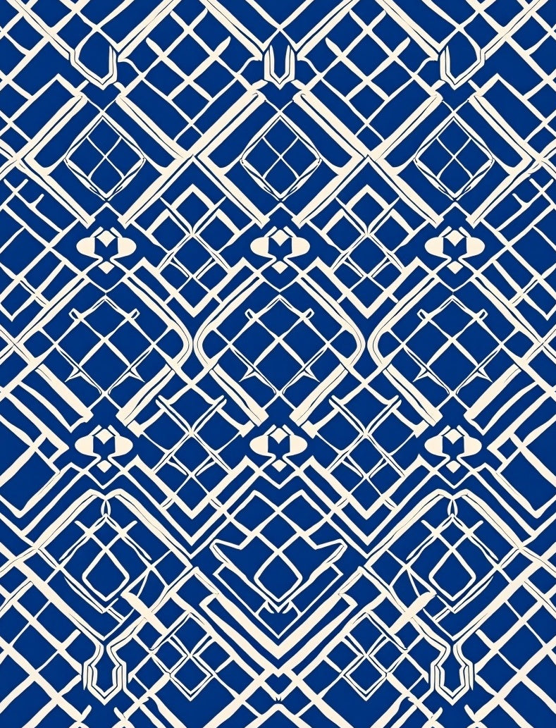 Geometric Lattice Repeating Design Rug