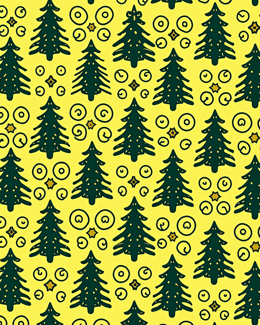 Christmas Tree Swirl Sparkle Pattern Rug
