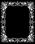 White Ornate Floral Border Design Rug