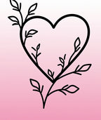 Vine Heart With Leaves Design Rug
