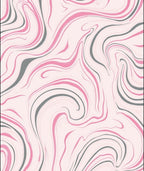 Pink and Gray Swirl Pattern Rug