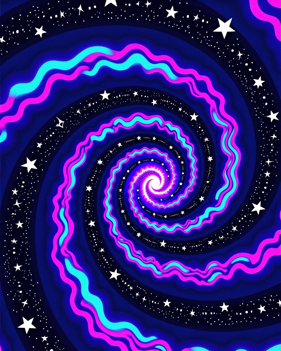 Neon Psychedelic Space Swirl Rug