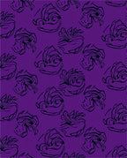 Bold Floral Sketch Purple Rug